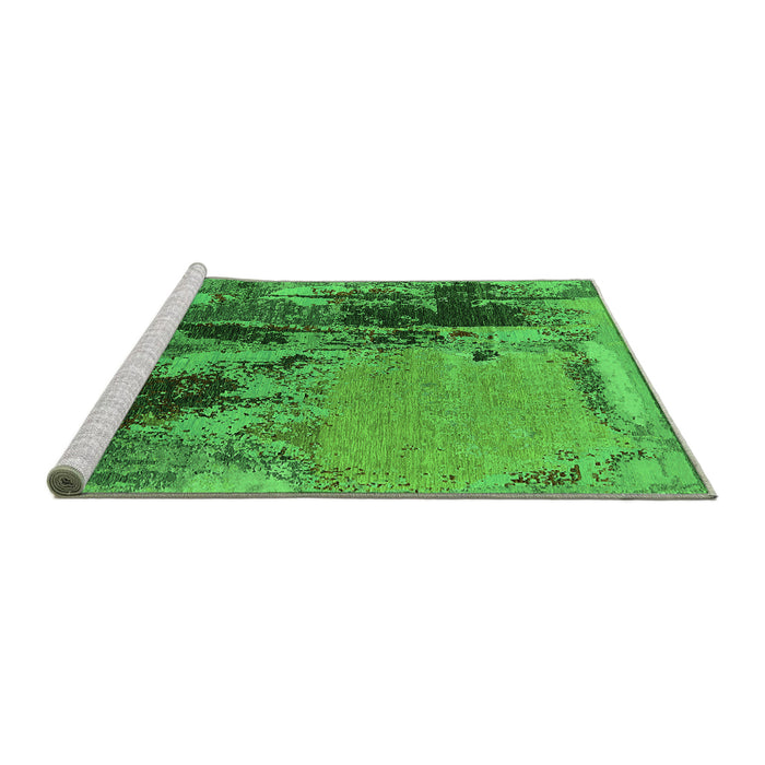 Sideview of Machine Washable Oriental Green Industrial Area Rugs, wshurb2268grn