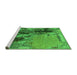 Sideview of Machine Washable Oriental Green Industrial Area Rugs, wshurb2268grn