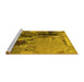 Sideview of Machine Washable Oriental Yellow Industrial Rug, wshurb2268yw