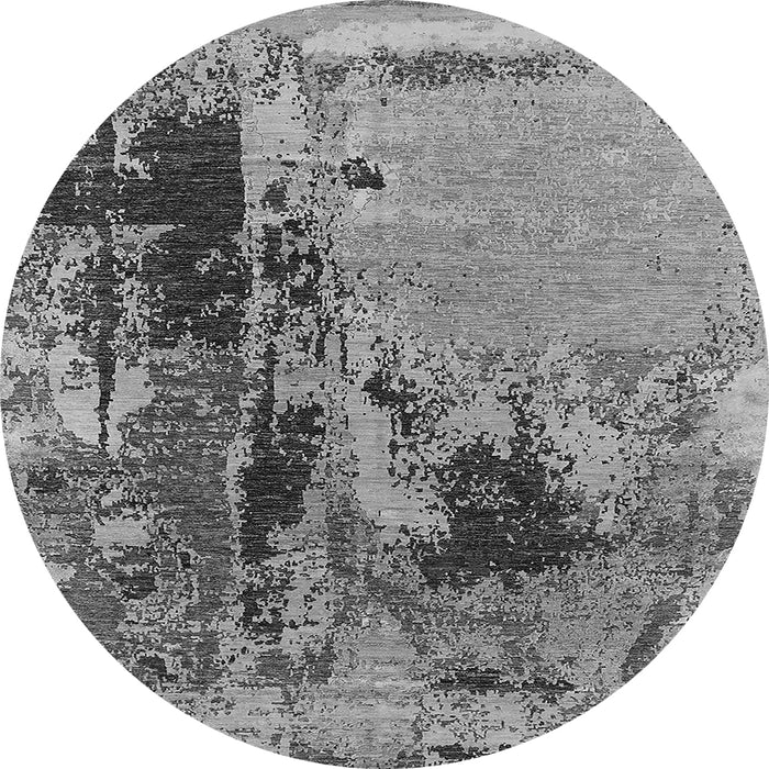 Round Oriental Gray Industrial Rug, urb2268gry