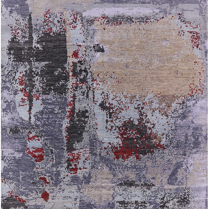Square Machine Washable Industrial Modern Purple Rug, wshurb2268
