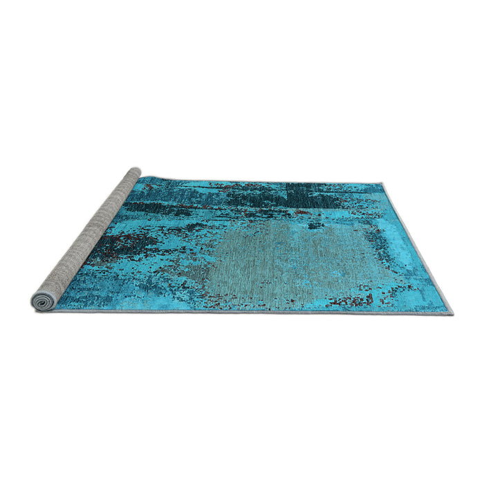 Sideview of Machine Washable Oriental Light Blue Industrial Rug, wshurb2268lblu