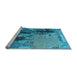 Sideview of Machine Washable Oriental Light Blue Industrial Rug, wshurb2268lblu