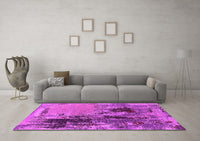 Machine Washable Oriental Pink Industrial Rug, wshurb2268pnk