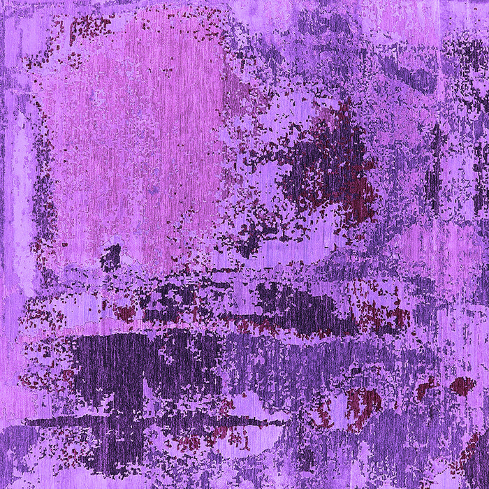 Square Machine Washable Oriental Purple Industrial Area Rugs, wshurb2268pur