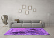 Machine Washable Oriental Purple Industrial Area Rugs in a Living Room, wshurb2268pur