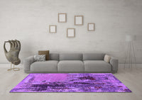 Machine Washable Oriental Purple Industrial Rug, wshurb2268pur