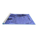 Sideview of Machine Washable Oriental Blue Industrial Rug, wshurb2268blu