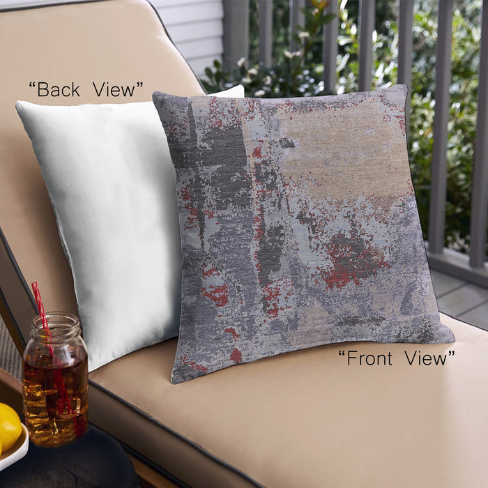 Front View of Mid-Century Modern Urban Square Purple Throw Pillow, 18 inch by 18 inch, pwurb2268