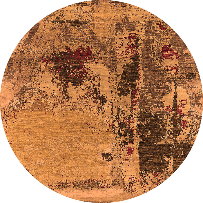 Round Oriental Orange Industrial Rug, urb2268org