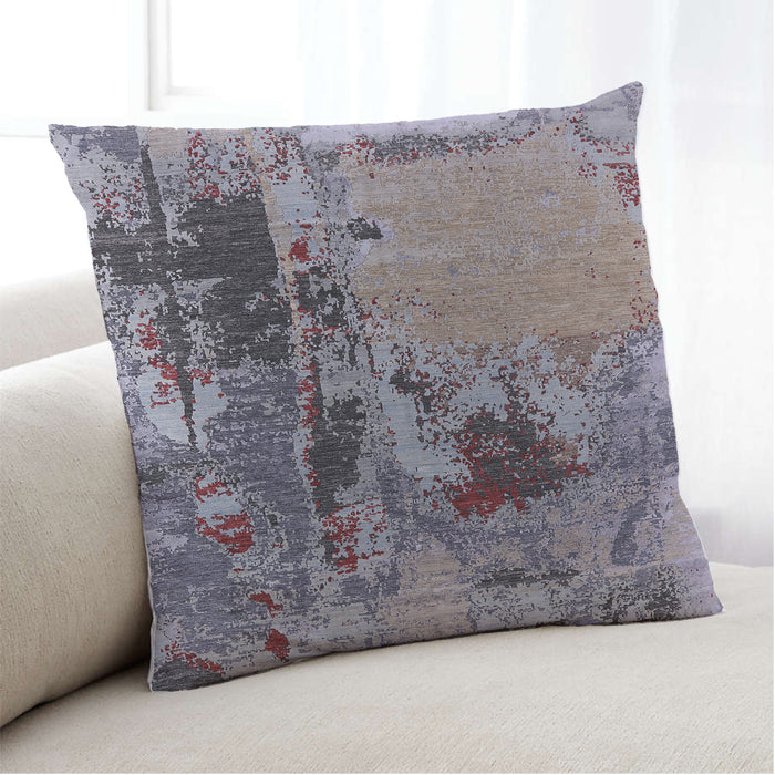 Lifestyle Image of Mid-Century Modern Urban Square Purple Throw Pillow, 18 inch by 18 inch, pwurb2268