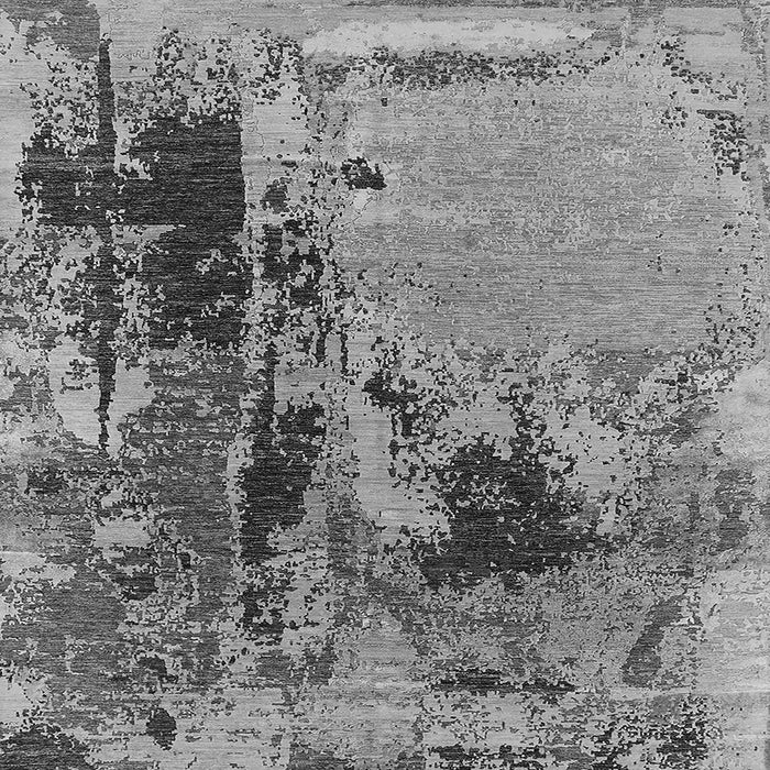 Square Machine Washable Oriental Gray Industrial Rug, wshurb2268gry