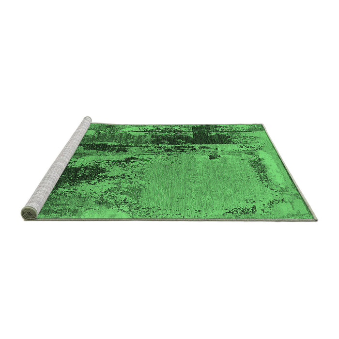 Sideview of Machine Washable Oriental Emerald Green Industrial Area Rugs, wshurb2268emgrn