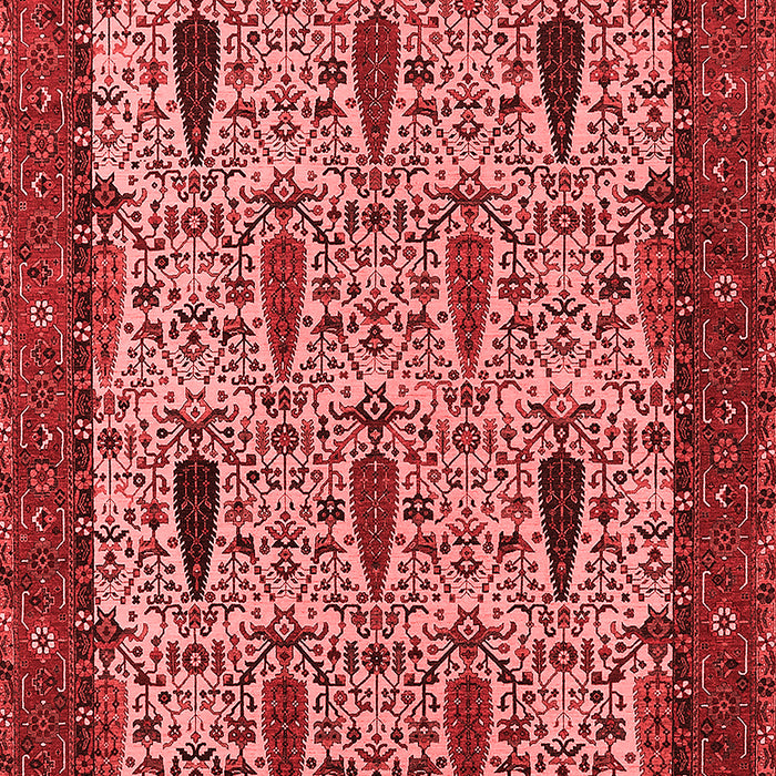 Machine Washable Oriental Red Industrial Rug, wshurb2269red