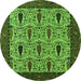 Round Oriental Green Industrial Rug, urb2269grn