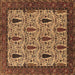 Square Oriental Brown Industrial Rug, urb2269brn