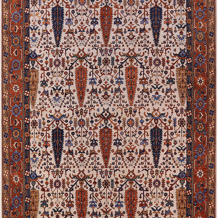 Mid-Century Modern Camel Brown Oriental Rug, urb2269