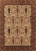 Machine Washable Oriental Brown Industrial Rug, wshurb2269brn