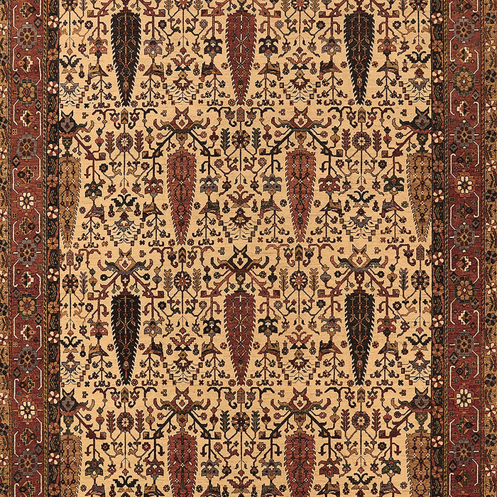 Machine Washable Oriental Brown Industrial Rug, wshurb2269brn