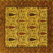 Square Machine Washable Oriental Yellow Industrial Rug, wshurb2269yw