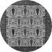 Round Oriental Gray Industrial Rug, urb2269gry