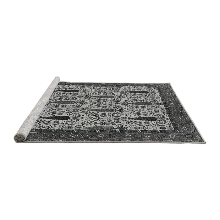 Sideview of Machine Washable Oriental Gray Industrial Rug, wshurb2269gry
