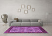 Machine Washable Oriental Purple Industrial Area Rugs in a Living Room, wshurb2269pur