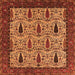 Square Oriental Orange Industrial Rug, urb2269org