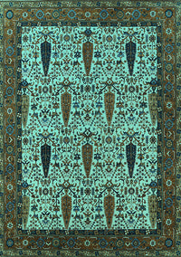 Oriental Turquoise Industrial Rug, urb2269turq