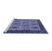 Sideview of Machine Washable Oriental Blue Industrial Rug, wshurb2269blu