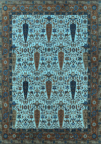 Oriental Light Blue Industrial Rug, urb2269lblu