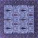 Square Machine Washable Oriental Blue Industrial Rug, wshurb2269blu