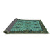 Sideview of Oriental Turquoise Industrial Rug, urb2269turq