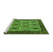 Sideview of Machine Washable Oriental Green Industrial Area Rugs, wshurb2269grn