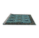 Sideview of Machine Washable Oriental Light Blue Industrial Rug, wshurb2269lblu