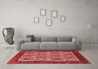 Machine Washable Oriental Red Industrial Rug, wshurb2269red