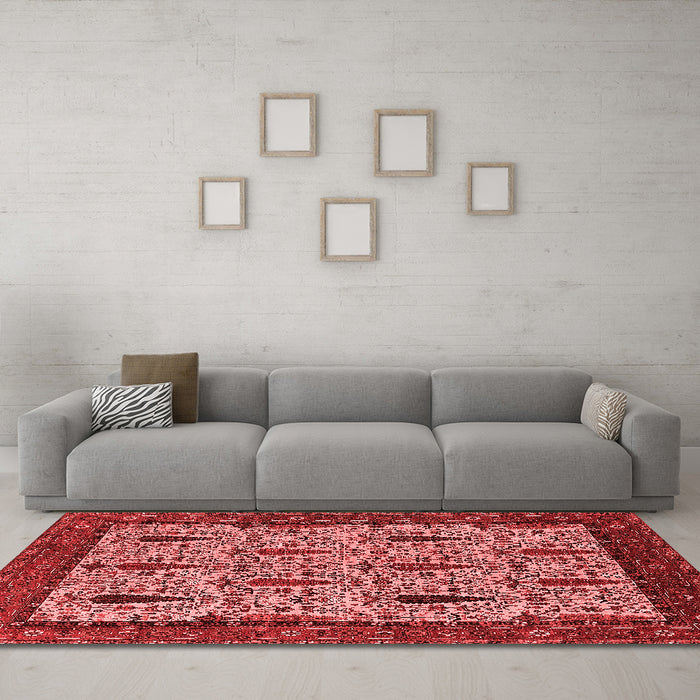 Industrial Red Washable Rugs