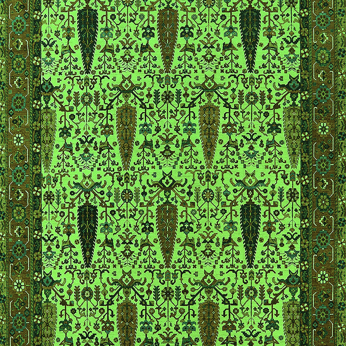 Machine Washable Oriental Green Industrial Area Rugs, wshurb2269grn