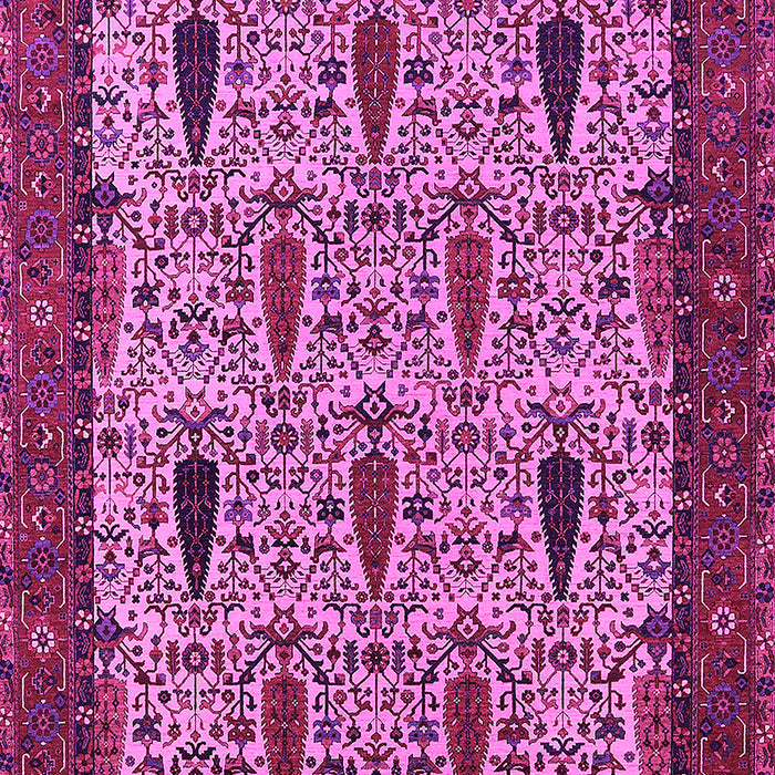 Machine Washable Oriental Pink Industrial Rug, wshurb2269pnk