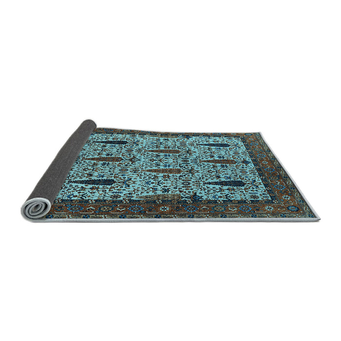 Sideview of Oriental Light Blue Industrial Rug, urb2269lblu