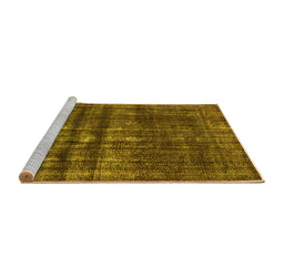 Sideview of Machine Washable Persian Yellow Bohemian Rug, wshurb2270yw