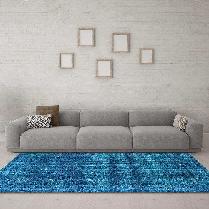 Machine Washable Persian Light Blue Bohemian Rug in a Living Room, wshurb2270lblu