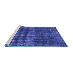 Sideview of Machine Washable Persian Blue Bohemian Rug, wshurb2270blu