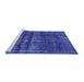 Sideview of Machine Washable Persian Blue Bohemian Rug, wshurb2270blu