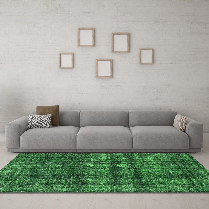 Machine Washable Persian Green Bohemian Area Rugs in a Living Room,, wshurb2270grn