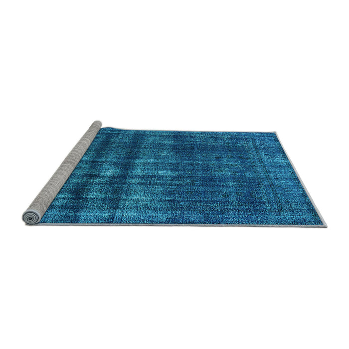 Sideview of Machine Washable Persian Light Blue Bohemian Rug, wshurb2270lblu