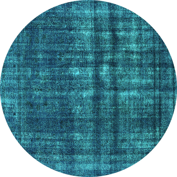 Round Machine Washable Persian Turquoise Bohemian Area Rugs, wshurb2270turq
