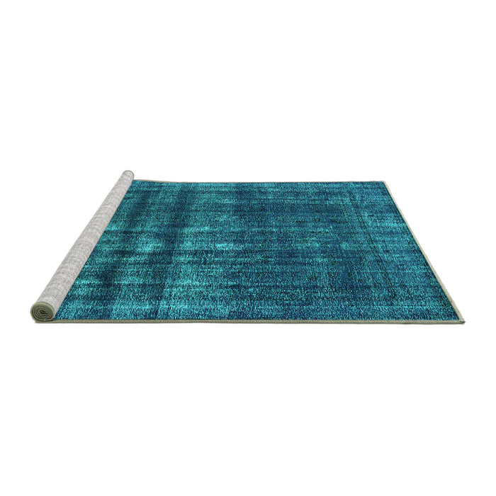 Sideview of Machine Washable Persian Turquoise Bohemian Area Rugs, wshurb2270turq