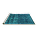 Sideview of Machine Washable Persian Turquoise Bohemian Area Rugs, wshurb2270turq