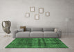 Machine Washable Persian Emerald Green Bohemian Area Rugs in a Living Room,, wshurb2270emgrn